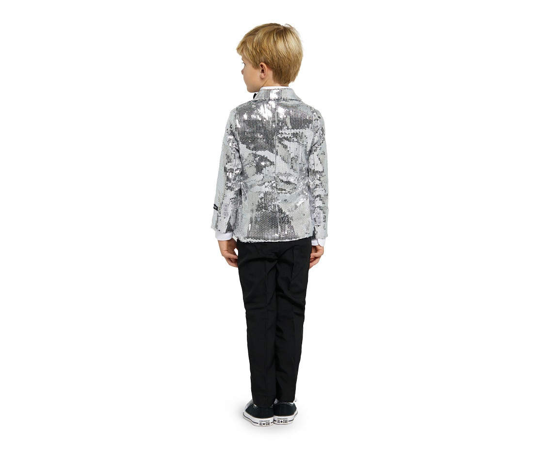 Jacket BOYS Sequin Silver, size EU 98/104-110/116 (S)
